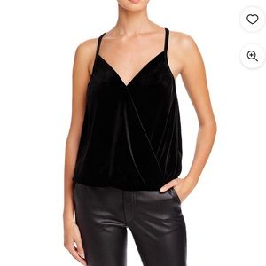 Aqua for Bloomingdales velvet cross front cami